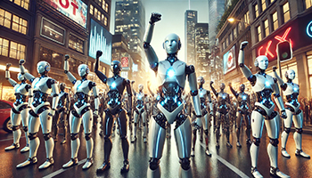 Robots protesting